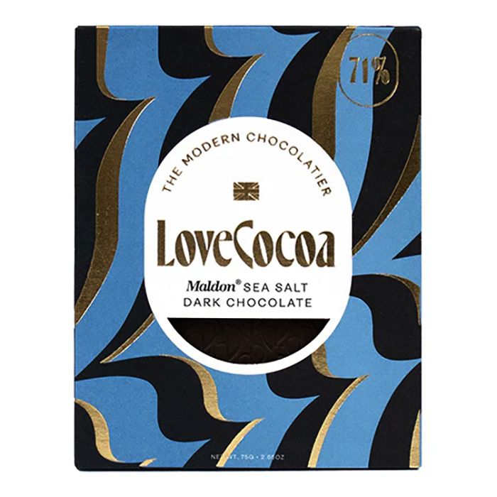 Love Cocoa - Maldon Sea Salt Dark Chocolate 75g - Pack of 12