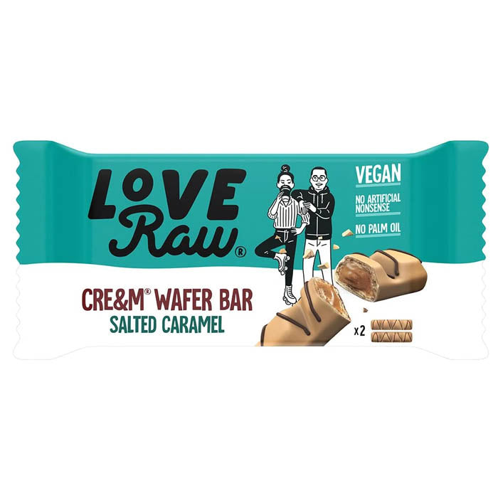 LoveRaw - Vegan Cre&m Filled Wafer Bar Salted Caramel, 43g