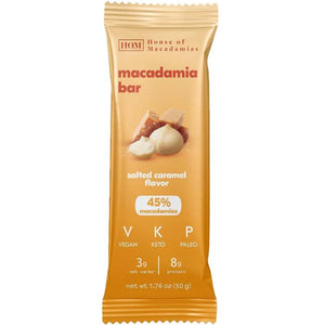 House of Macadamias - Macadamia Bar Salted Caramel Organic, 50g | Pack of 12