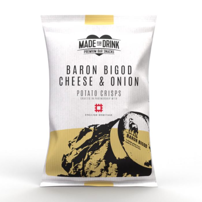 Made For Drink - English Heritage Baron Bigod Cheese & Onion Crisps, 150g  Pack of 12