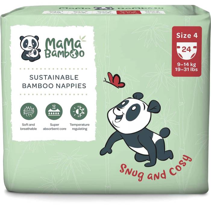 Mama Bamboo - Eco Nappies Size 4 (Large x 26 Nappies)