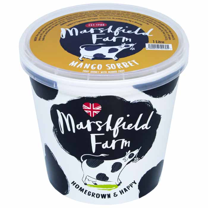 Marshfield - Mango Sorbet, 1L  Pack of 4