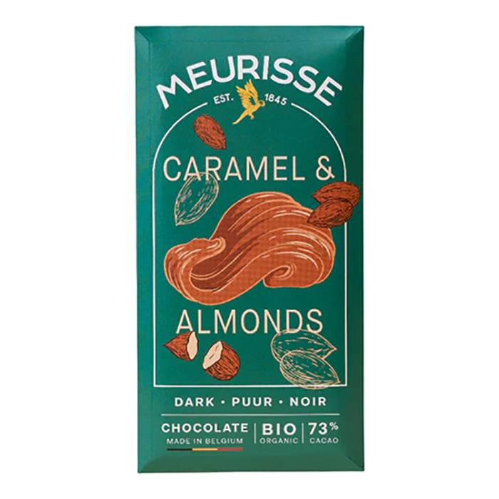 Meurisse - Dark chocolate with Caramel & Almonds, 100g  Pack of 15