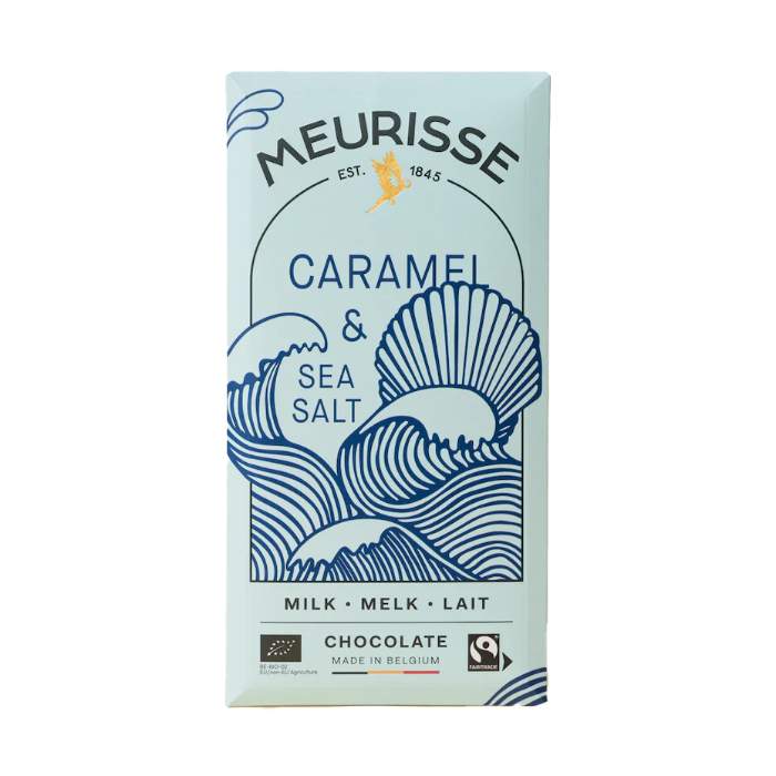 Meurisse - Milk chocolate with Caramel & Sea Salt, 100g  Pack of 15