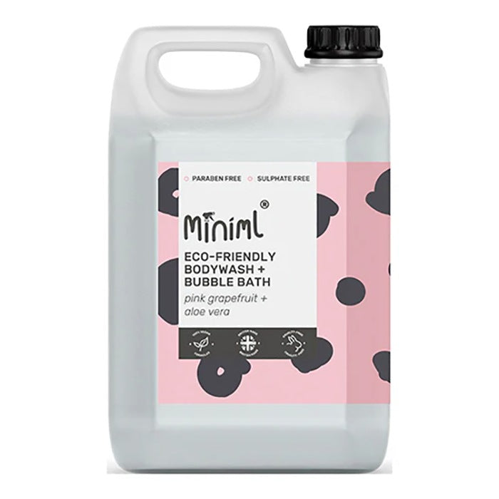 Miniml - Bodywash & Bubble Bath Pink Grapefruit & Aloe Vera, 5L - Pack of 4