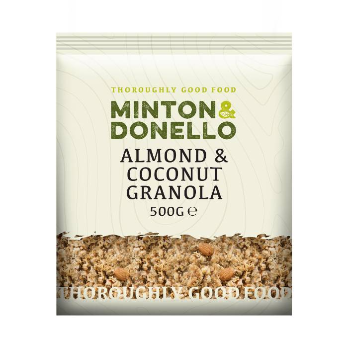 Minton & Donello - Almond & Coconut Granola, 500g  Pack of 6