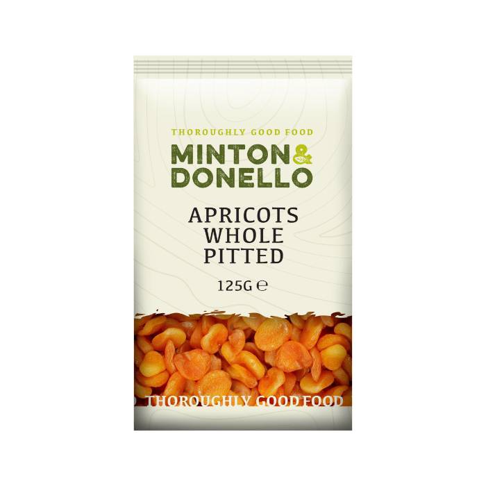 Minton & Donello - Apricots Whole Pitted, 125g  Pack of 6