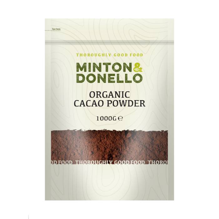 Minton & Donello - Cacao Powder (Organic), 1000g  Pack of 6