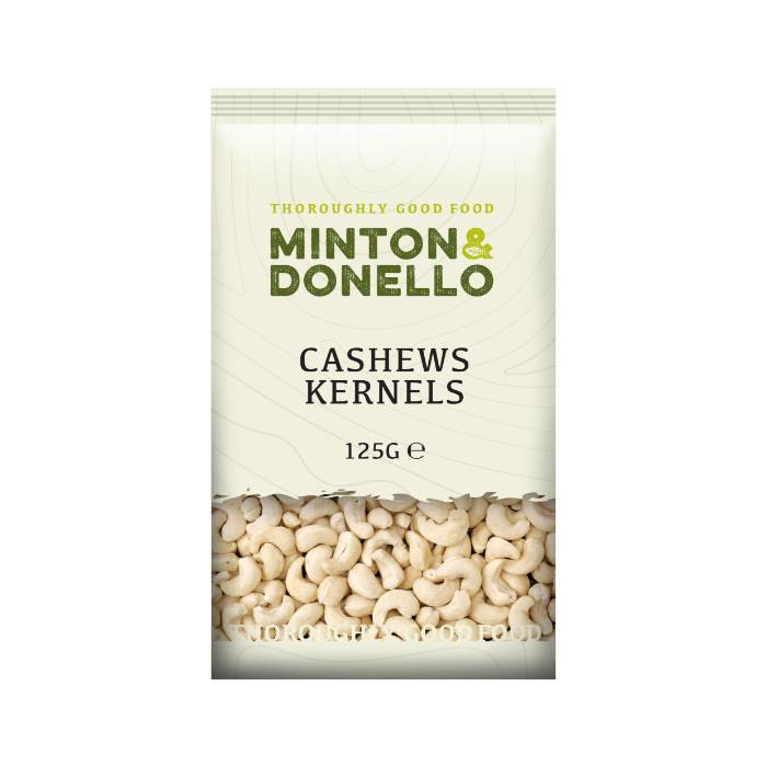 Minton & Donello - Cashews Kernels, 125g  Pack of 6