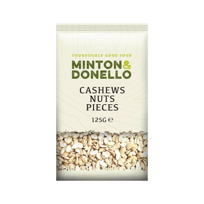 Minton & Donello - Cashews Nuts Pieces, 125g Pack of 6