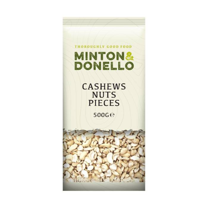 Minton & Donello - Cashews Nuts Pieces, 500g  Pack of 6