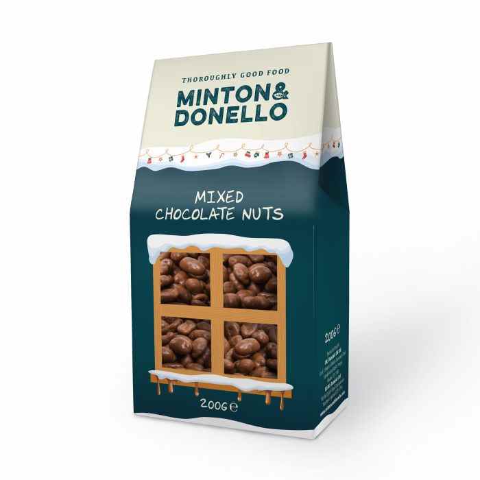 Minton & Donello - Chocolate Covered Nut Mix, 200g  Pack of 10