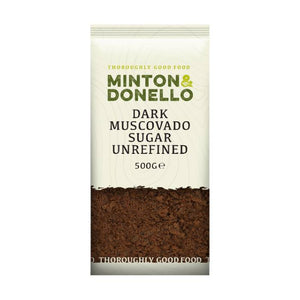 Minton & Donello - Dark Muscovado Sugar Unrefined, 500g | Pack of 6