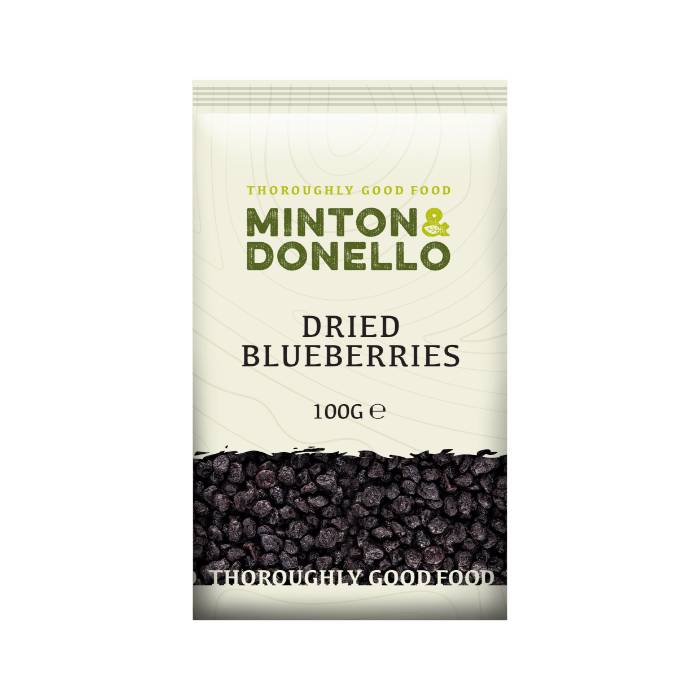 Minton & Donello - Dried Blueberries, 100g  Pack of 6