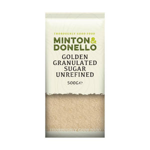 Minton & Donello - Golden Granulated Sugar Unrefined, 500g | Pack of 6