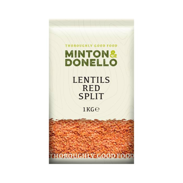 Minton & Donello - Lentils Red Split, 1000g  Pack of 6