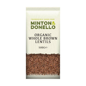 Minton & Donello - Lentils Whole Brown, 500g | Pack of 6