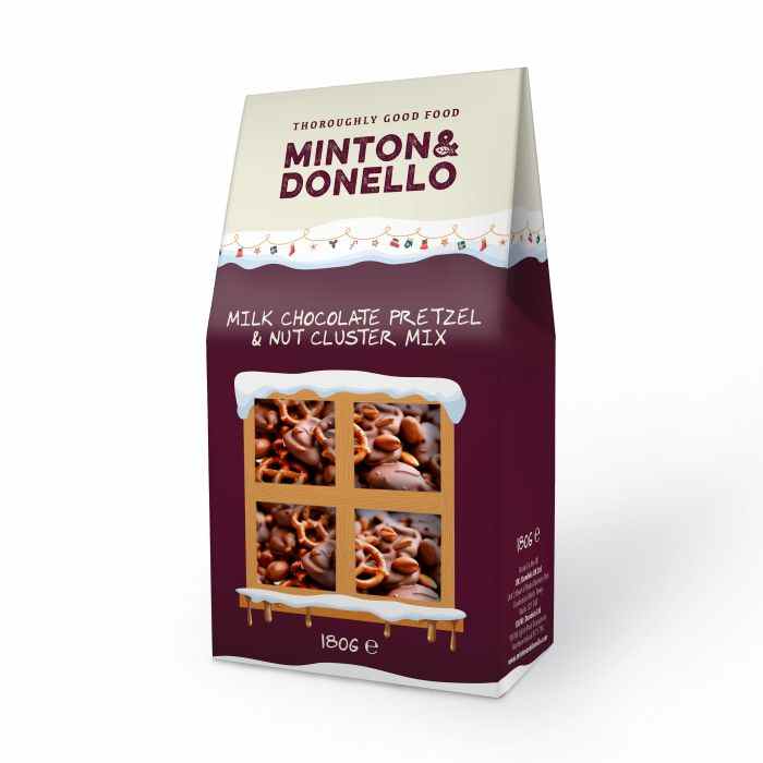 Minton & Donello - Milk Chocolate Pretzel & Peanut Nut, 180g  Pack of 10