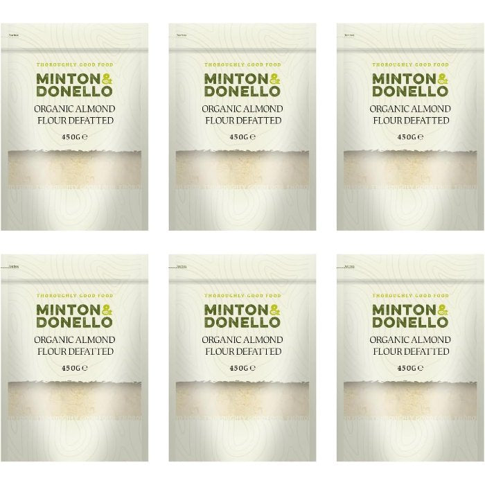 Minton & Donello - Organic Almond Flour Defatted, 450g  Pack of 6