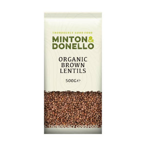 Minton & Donello - Organic Brown Lentils, 500g | Pack of 6