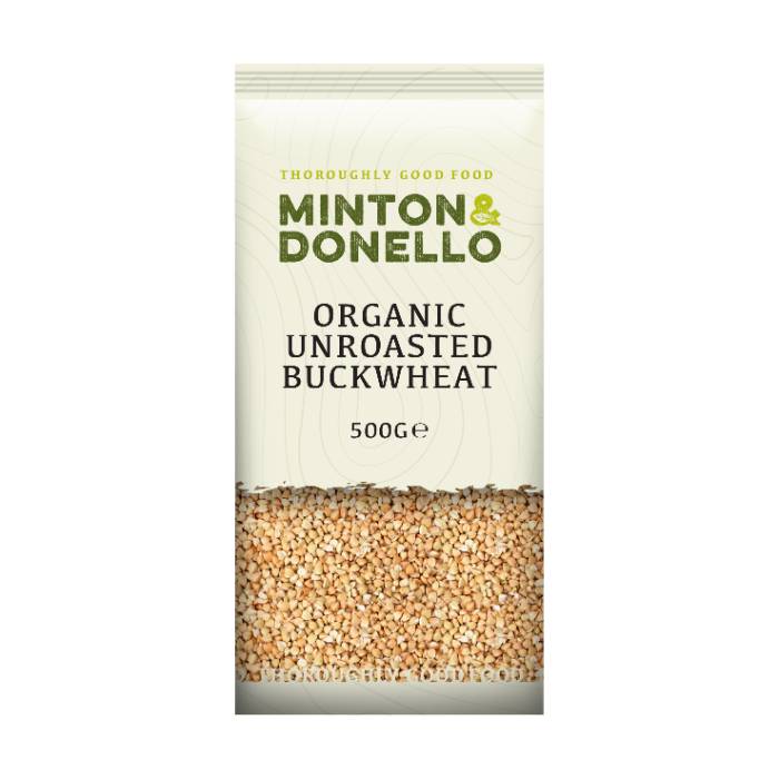 Minton & Donello - Organic Buckwheat Hulled Unroasted, 500g  Pack of 6