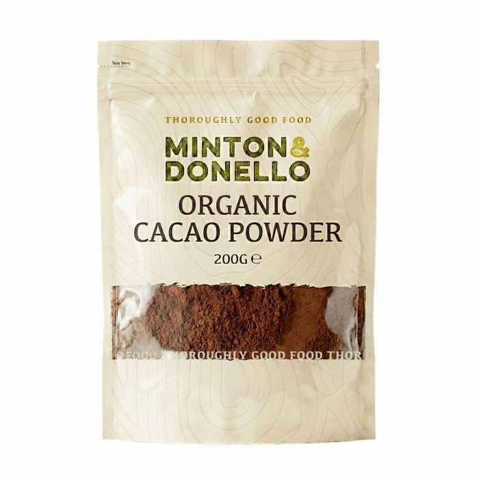 Minton & Donello - Organic Cacao Powder Raw, 200g  Pack of 6