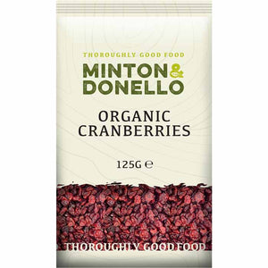 Minton & Donello - Organic Cranberries, 125g | Pack of 6