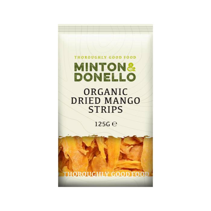 Minton & Donello - Organic Dried Mango Strips, 125g  Pack of 6