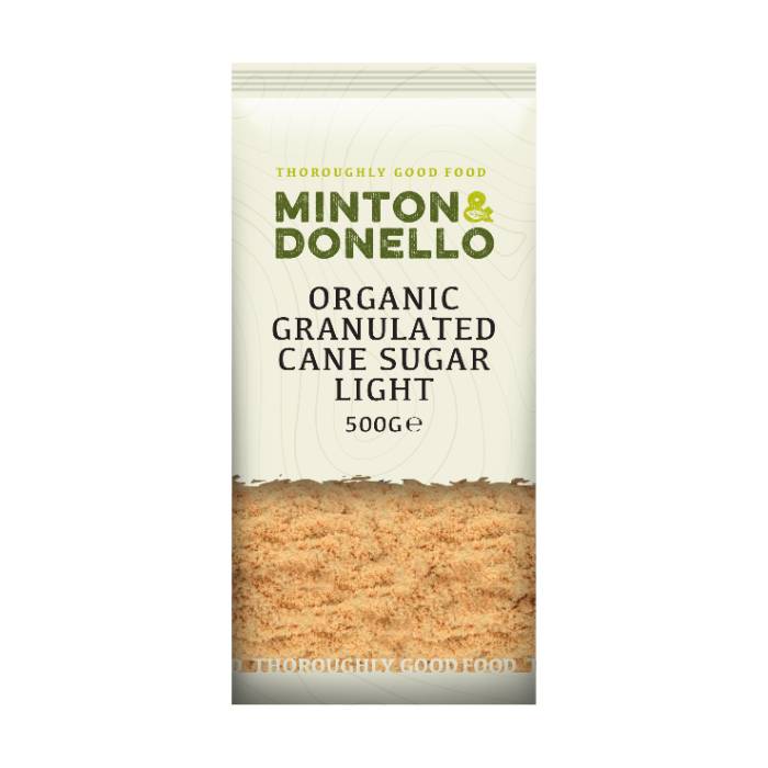 Minton & Donello - Organic Granulated Cane Sugar Light, 500g  Pack of 6