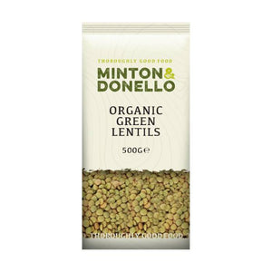 Minton & Donello - Organic Green Lentils, 500g | Pack of 6