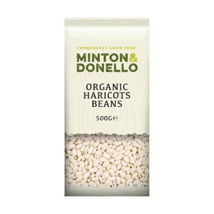 Minton & Donello - Organic Haricots Beans, 500g | Pack of 6