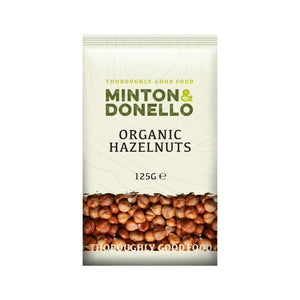 Minton & Donello - Organic Hazelnuts Whole, 125g | Pack of 6