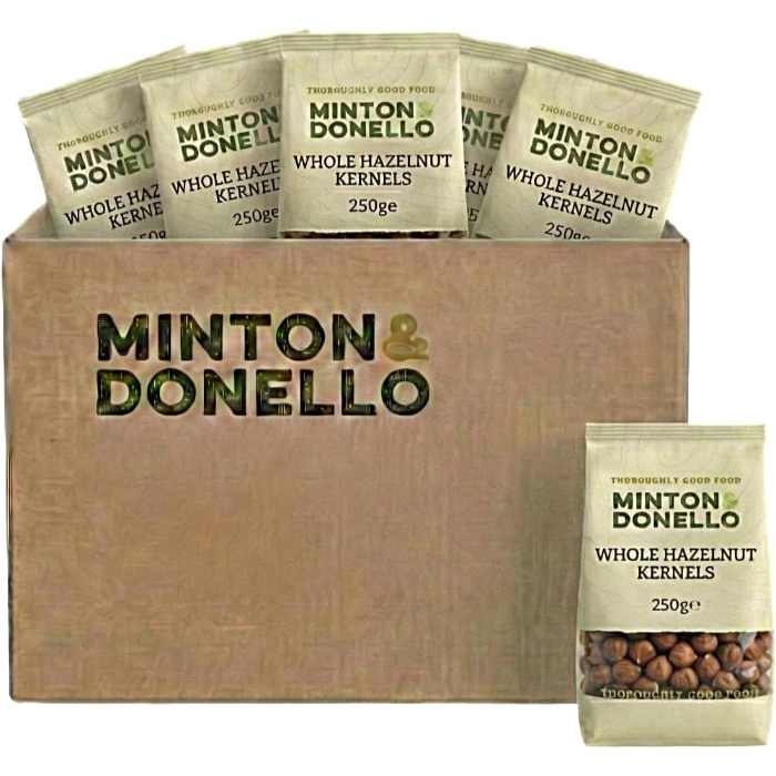 Minton & Donello - Organic Hazelnuts Whole, 500g  Pack of 6