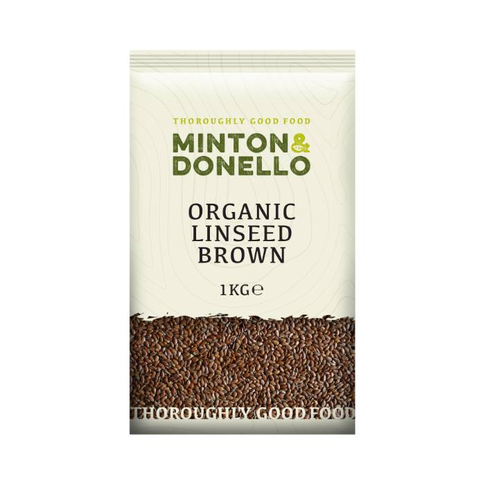 Minton & Donello - Organic Linseed Brown, 1000g Pack of 6