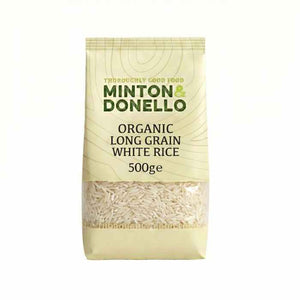Minton & Donello - Organic Long Grain White Rice, 500g | Pack of 6
