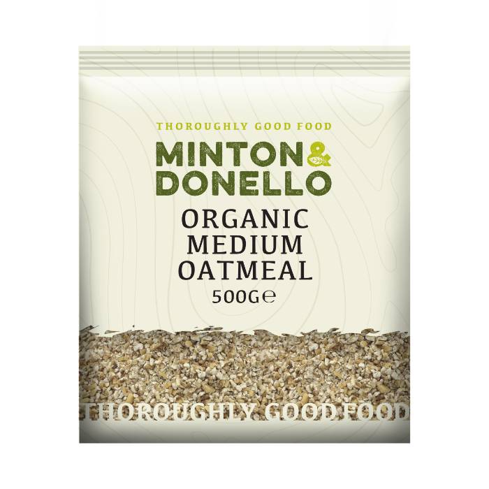 Minton & Donello - Organic Medium Oatmeal, 500g  Pack of 6