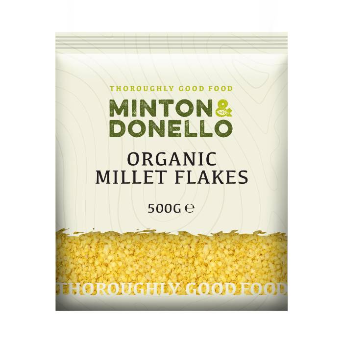 Minton & Donello - Organic Millet Flakes, 500g  Pack of 6