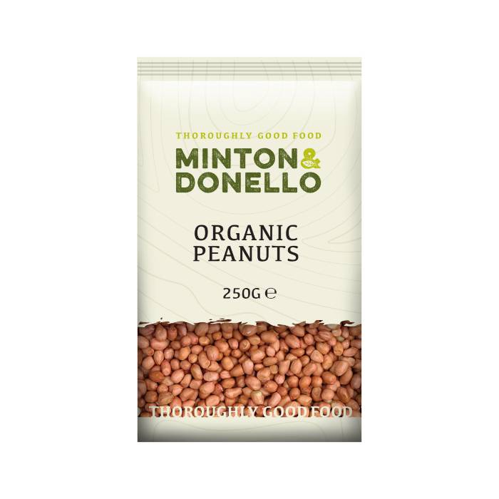 Minton & Donello - Organic Peanuts, 250g  Pack of 6