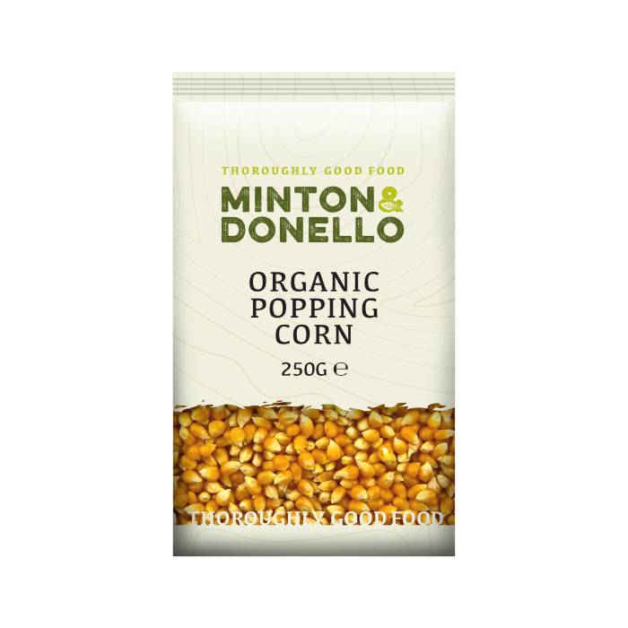 Minton & Donello - Organic Popcorn, 500g  Pack of 6