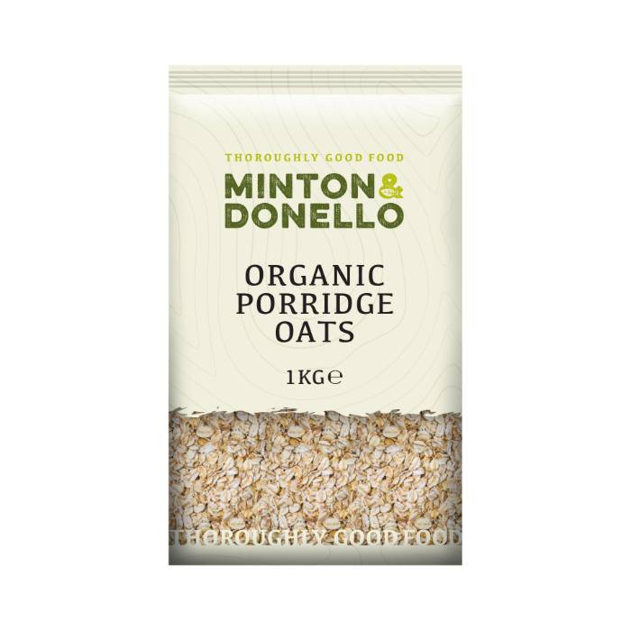 Minton & Donello - Organic Porridge Oats, 1000g  Pack of 6