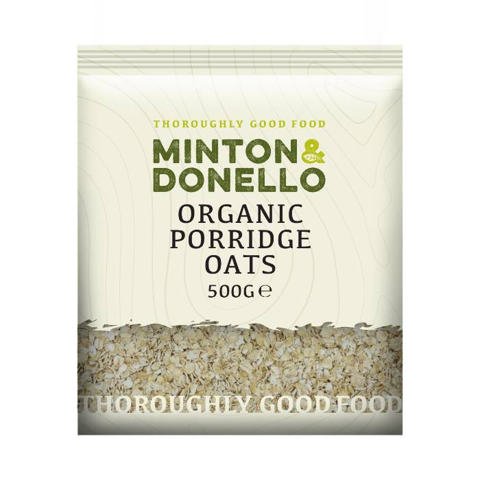 Minton & Donello - Organic Porridge Oats, 500g  Pack of 6