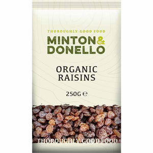 Minton & Donello - Organic Raisins | Pack of 6 | Multiple Sizes