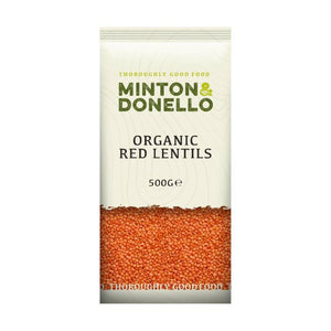 Minton & Donello - Organic Red Split Lentils, 500g | Pack of 6