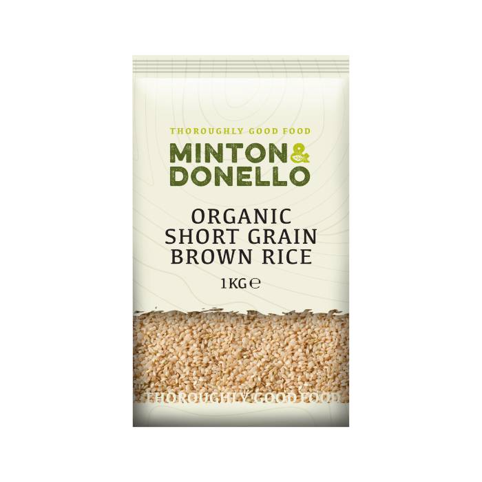 Minton & Donello - Organic Short Grain Brown Rice, 1000g  Pack of 6