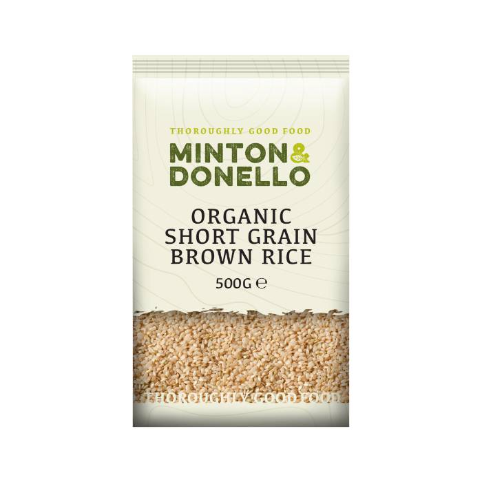 Minton & Donello - Organic Short Grain Brown Rice, 500g  Pack of 6 