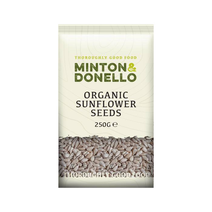 Minton & Donello - Organic Sunflower Seeds, 250g  Pack of 6