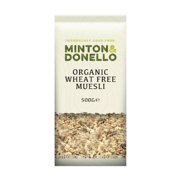 Minton & Donello - Organic Wheat Free Muesli, 500g  Pack of 6