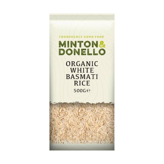 Minton & Donello - Organic White Basmati Rice, 500g  Pack of 6