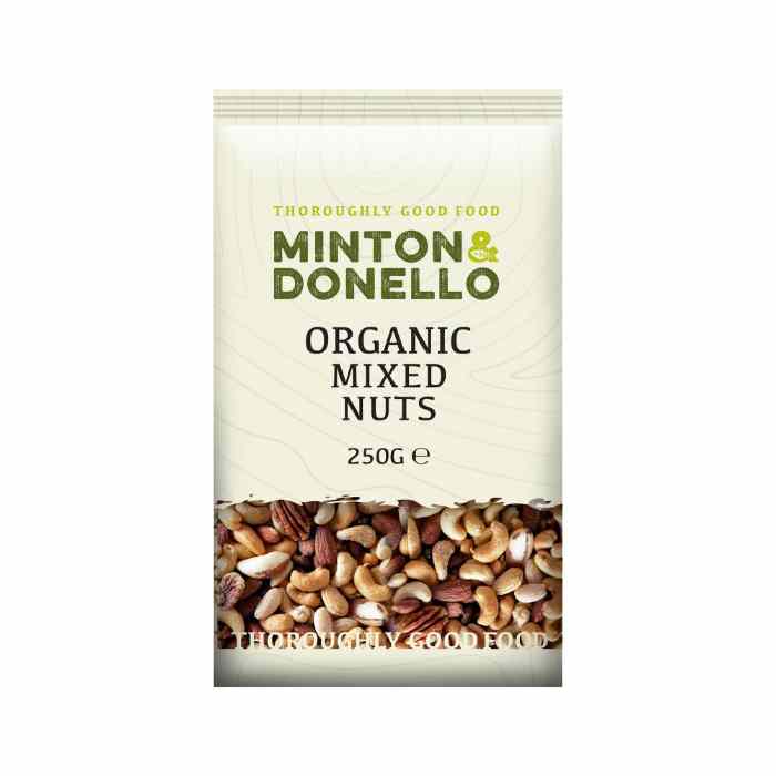 Minton & Donello - Organicanic Mixed Nuts, 250g - Pack of 6