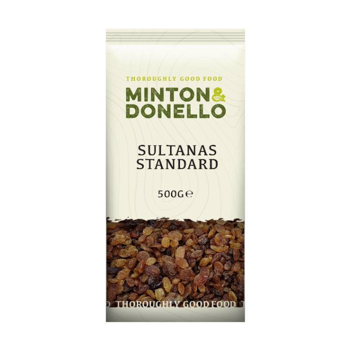 Minton & Donello - Sultanas Standard, 500g  Pack of 6